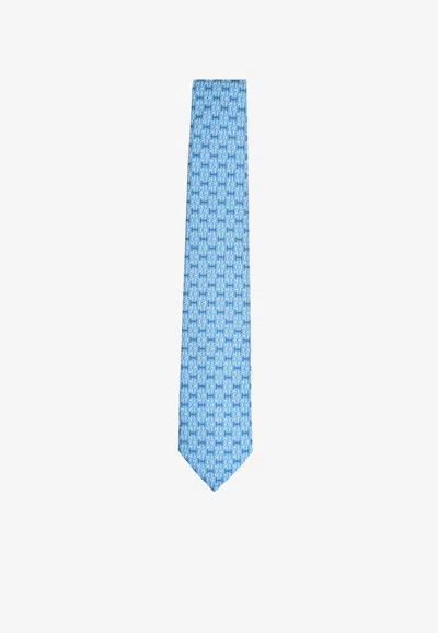 Hermes H Jumbo Silk Tie In Multicolor