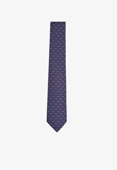 Hermes H Jumbo Silk Tie In Multicolor