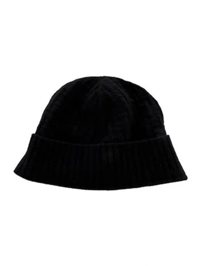 Pre-owned Hermes H Knit Beanie In Black