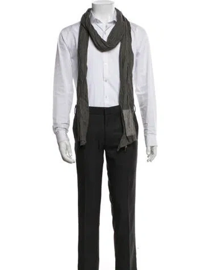Pre-owned Hermes H Knit Stole Scarf In Grey