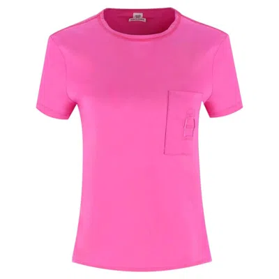 Pre-owned Hermes 'h' Logo Embroidered Pocket Cotton T-shirt In Pink