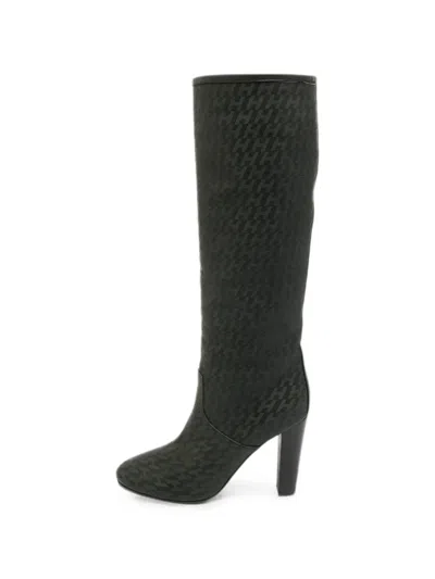 Pre-owned Hermes H Logo Knee-length Boots In Black