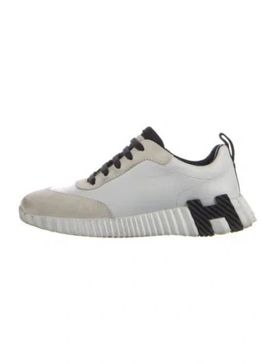 Pre-owned Hermes H Logo Leather Sneakers In Multi