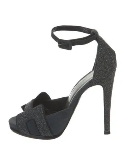 Pre-owned Hermes H Logo Suede D'orsay Pumps In Multi