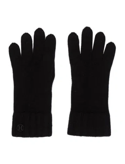 Pre-owned Hermes H Loop Gloves In Black