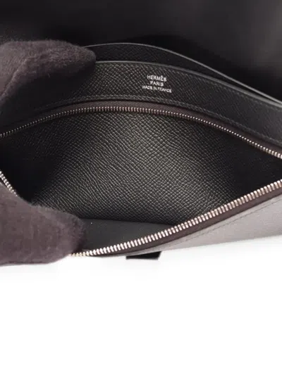 Pre-owned Hermes H Passant Tutanman Bi-fold Wallet In Black