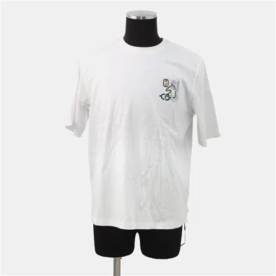 Pre-owned Hermes H Puzzle T-shirt Size S White Cotton100%