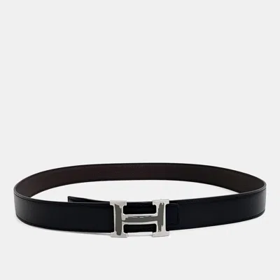 Pre-owned Hermes H Reversible Belt In Brown