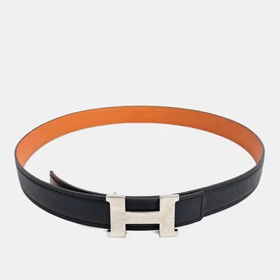 Pre-owned Hermes H Reversible Belt (c) In Black