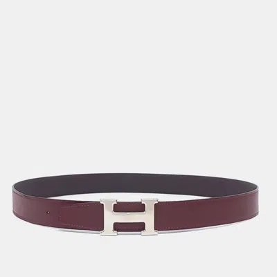 Pre-owned Hermes H Reversible Belt (c) In Brown