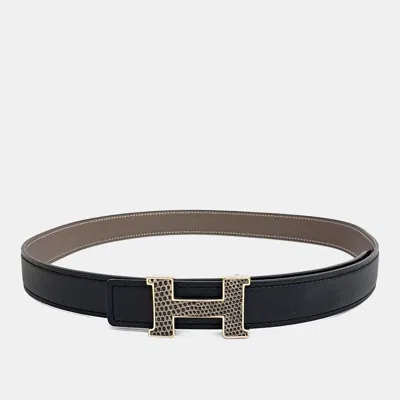 Pre-owned Hermes H Reversible Belt (d) In Black