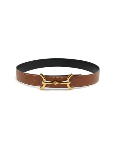 Pre-owned Hermes Hermès H Reversible Belt, Size 65 In Brown