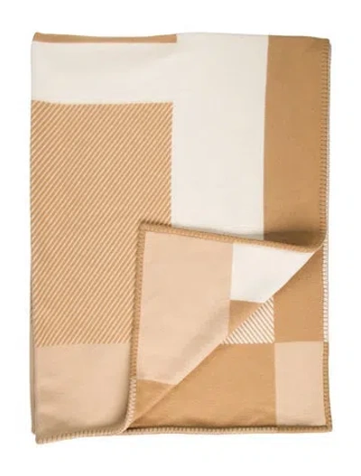 Pre-owned Hermes H Riviera Throw Blanket In Neutral