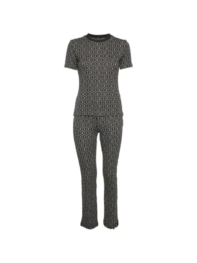 Pre-owned Hermes H Rond Jacquard Trousers Set In Black