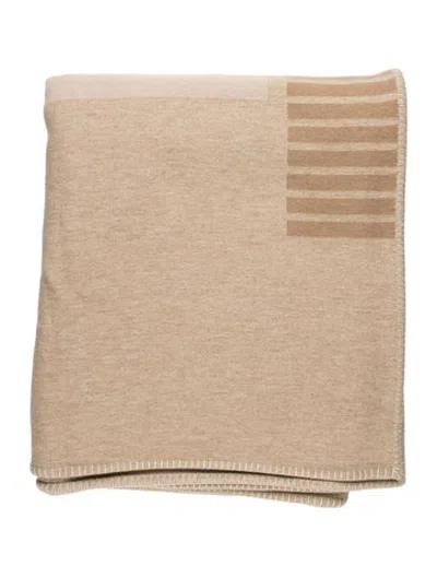 Pre-owned Hermes H Tape Bed Cover In Neutrals