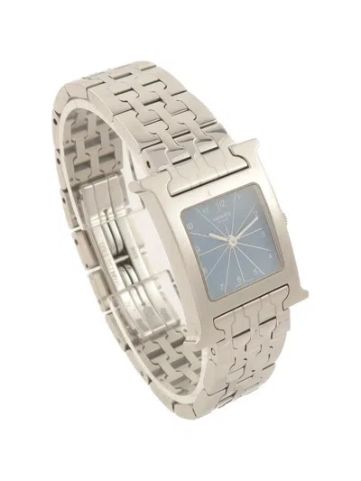Pre-owned Hermes H Watch 21mm Watch In Blue