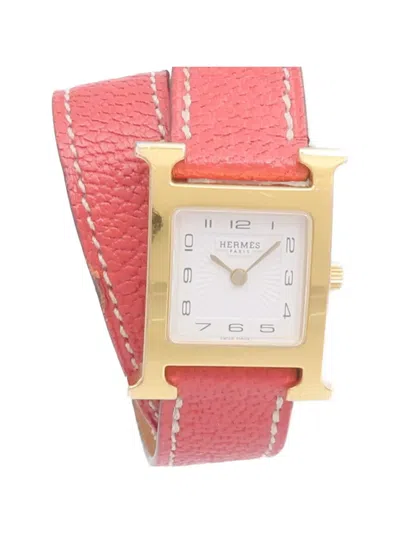 Pre-owned Hermes H Watch 21mm Watch In White