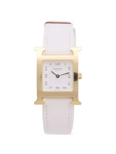 Pre-owned Hermes H Watch 30mm Watch In White