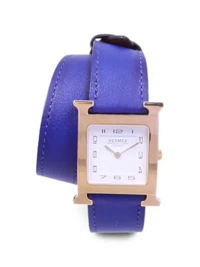 Pre-owned Hermes H Watch Double Tour 26mm Watch In White