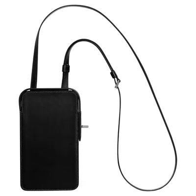 Pre-owned Hermes Hac A Box Limited Edition Phone Case Black Tadelakt Leather Palladium