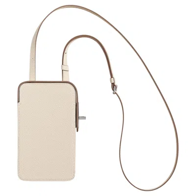 Pre-owned Hermes Hac A Box Limited Edition Phone Case Craie Epsom Leather Palladium In Sand