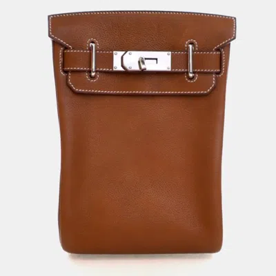 Pre-owned Hermes Hac A Dos Pm Fauve Barenia Calfskin Leather Backpack Bag In Brown