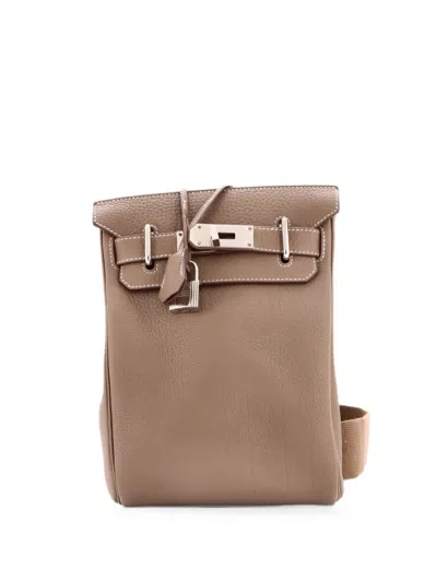 Pre-owned Hermes Hac A Dos Togo Pm Backpack In Gray