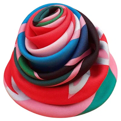 Pre-owned Hermes Hermès Hair Clip Frida Flower In Silk Hat Clip Brooch In Pink
