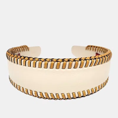 Pre-owned Hermes Hermès Hairband In White