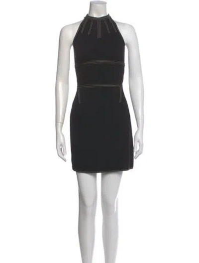 Pre-owned Hermes Halterneck Mini Dress In Black