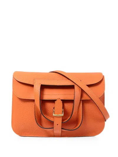 Pre-owned Hermes Halzan 25 Shoulder Bag In Orange