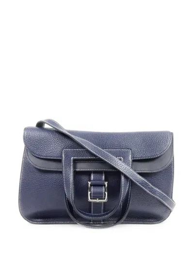 Hermes Halzan 31 Shoulder Bag In Blue