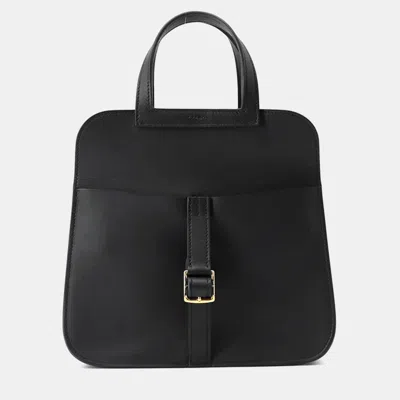 Pre-owned Hermes Halzan Black Swift Leather Mini Handbag