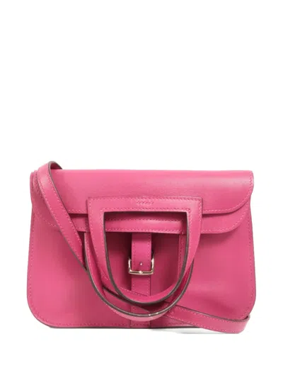 Pre-owned Hermes Halzan Crossbody Bag In Pink