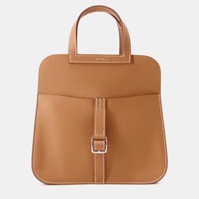 Pre-owned Hermes Halzan Gold Swift Leather Mini