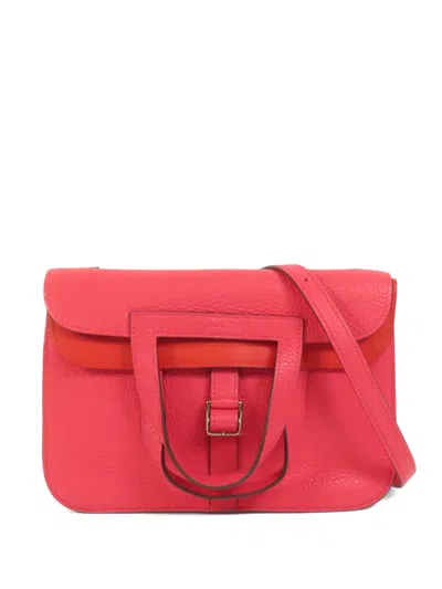 Pre-owned Hermes Halzan Shoulder Bag In Pink