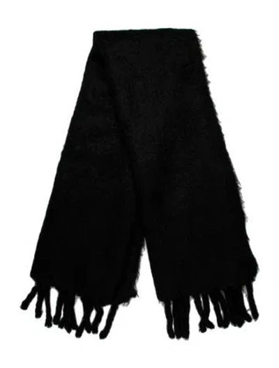 Pre-owned Hermes Handwoven Mohair Shawl In Black