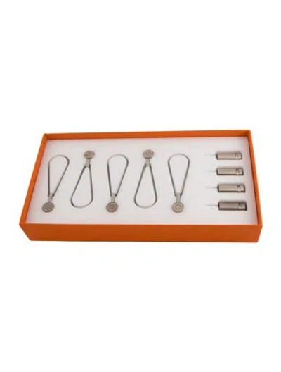 Pre-owned Hermes Hanging Scarf Display System In Metallic/silver