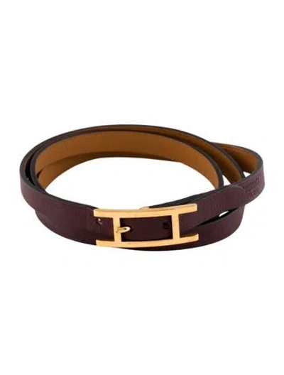Pre-owned Hermes Hapi 3 Mm Bracelet In Purple