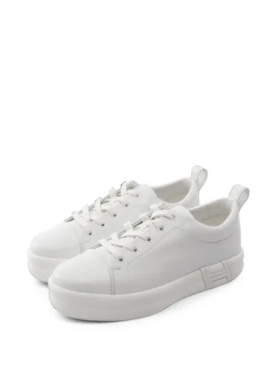 Pre-owned Hermes Happy Sneakers In White