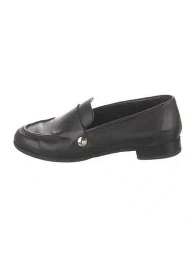 Pre-owned Hermes Haras Leather Loafers In Black