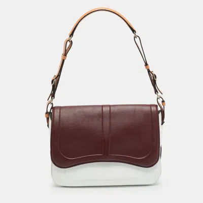 Pre-owned Hermes Harnais Rouge H/blanc/naturel Swift And Epsom Leather Shoulder Bag In Multi