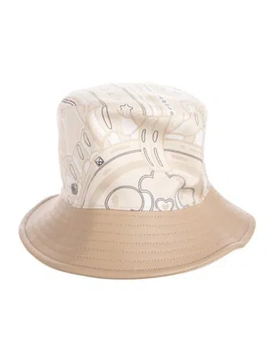 Pre-owned Hermes Harper Candy Libris Bucket Hat In Neutrals