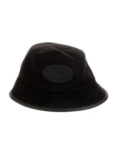 Pre-owned Hermes Harper Evelyne Bucket Hat In Black
