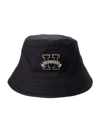 Pre-owned Hermes Harper H Sellier Bucket Hat In Black