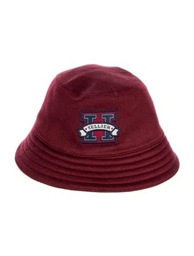 Pre-owned Hermes Harper H Sellier Bucket Hat In Red