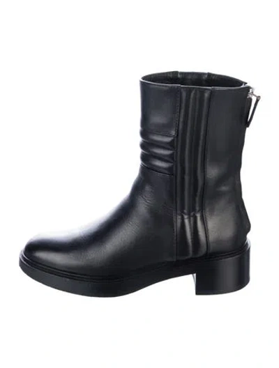 Pre-owned Hermes Harper Leather Rain Boots In Black