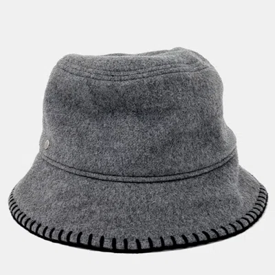 Pre-owned Hermes Harper Point Bucket Hat In Gray