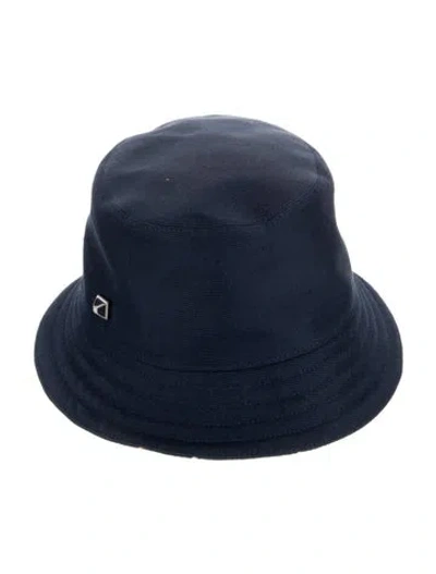 Pre-owned Hermes Harper Pois Medor Bucket Hat W/ Tags In Blue