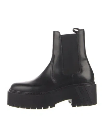 Pre-owned Hermes Harrow H Logo Chelsea Boots In Black